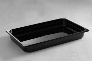 Pojemnik GN 1/1 - 530x325xh65 mm z czarnego poliwęglanu