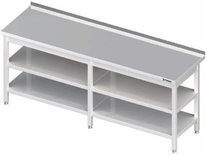 Stół przyścienny z 2-ma półkami 2400x600x850 mm spawany