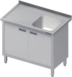 stół ze zlewem 1-kom.(P),drzwi skrzydłowe 700x600x850 mm