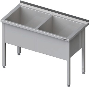 stół z basenem 2-komorowym spawany 1500x700x850 mm h=400 mm