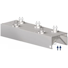 Okap przyścienny indukcyjny 1600x1100x450 mm