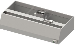 Okap przyścienny trapezowy | z wentylatorem E1 | oświetlenie i łapacze tłuszczu | 230V | 1200x900x450mm