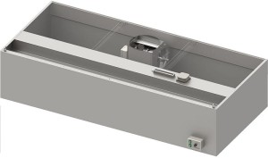Okap przyścienny skrzyniowy | z wentylatorem E2 | oświetlenie i łapacze tłuszczu | 230V | 1600x900x450mm