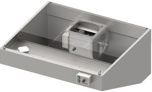 Okap przyścienny skośny | z wentylatorem E3 | oświetlenie i łapacze tłuszczu | 230V | 2800x900x550mm