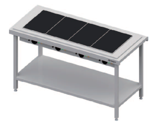 Stanowisko z płytą grzewczą ceramiczna 4XGN1/1 | 1570x735x880mm