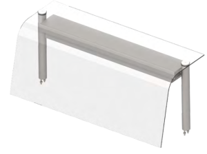 Nadstawka pojedyncza grzewcza | szkło gięte | 990x455x450 mm