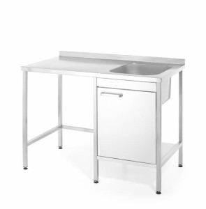 Stół ze zlewem i miejscem na zmywarkę/zamrażarkę | 1200x650x(H)900 mm