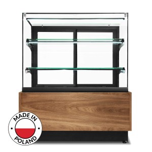 Witryna cukiernicza chłodnicza Dolce Visione Breve Premium 900 | podświetlany cokół | wersja obniżona | 900x670x1110+/-10 mm