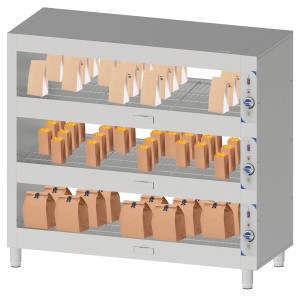 Podgrzewacz do żywności | witryna grzewcza | trzy półki | 3 kW | 1200x630x1370 mm