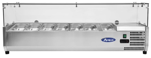 nadstawka chłodnicza, stal nierdzewna, szklana witryna. na pojemniki GN, agregat boczny, na nóżkach stalowych,