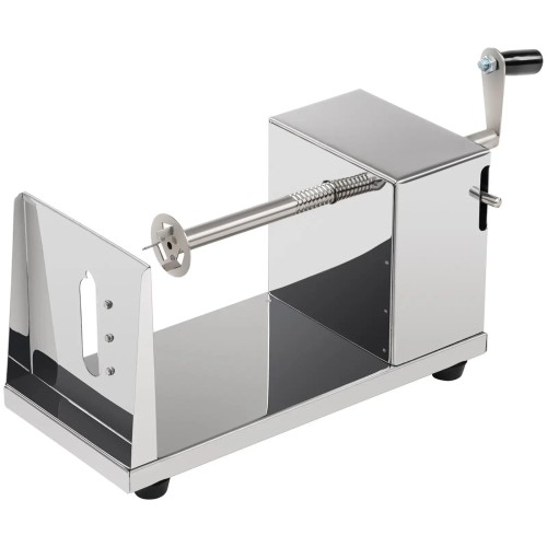 krajalnica ręczna, spiralna, ze stali nierdzewnej, z korbką, na gumowych nózkach