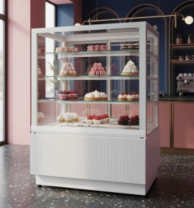Witryna cukiernicza chłodnicza | Dolce Fresca 700 Bianco | 745x670x1285 mm | białe wnętrze 