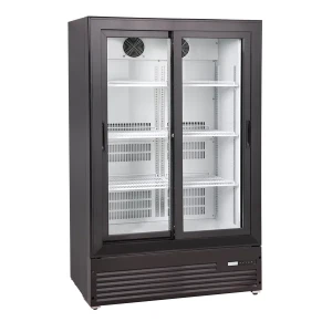 Szafa chłodnicza przeszklona DC287SLBC | drzwi przesuwne | czarna | 302 l