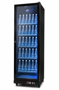 Szafa chłodnicza przeszklona czarna | 380 l | 230 V | 552x610x1918 mm